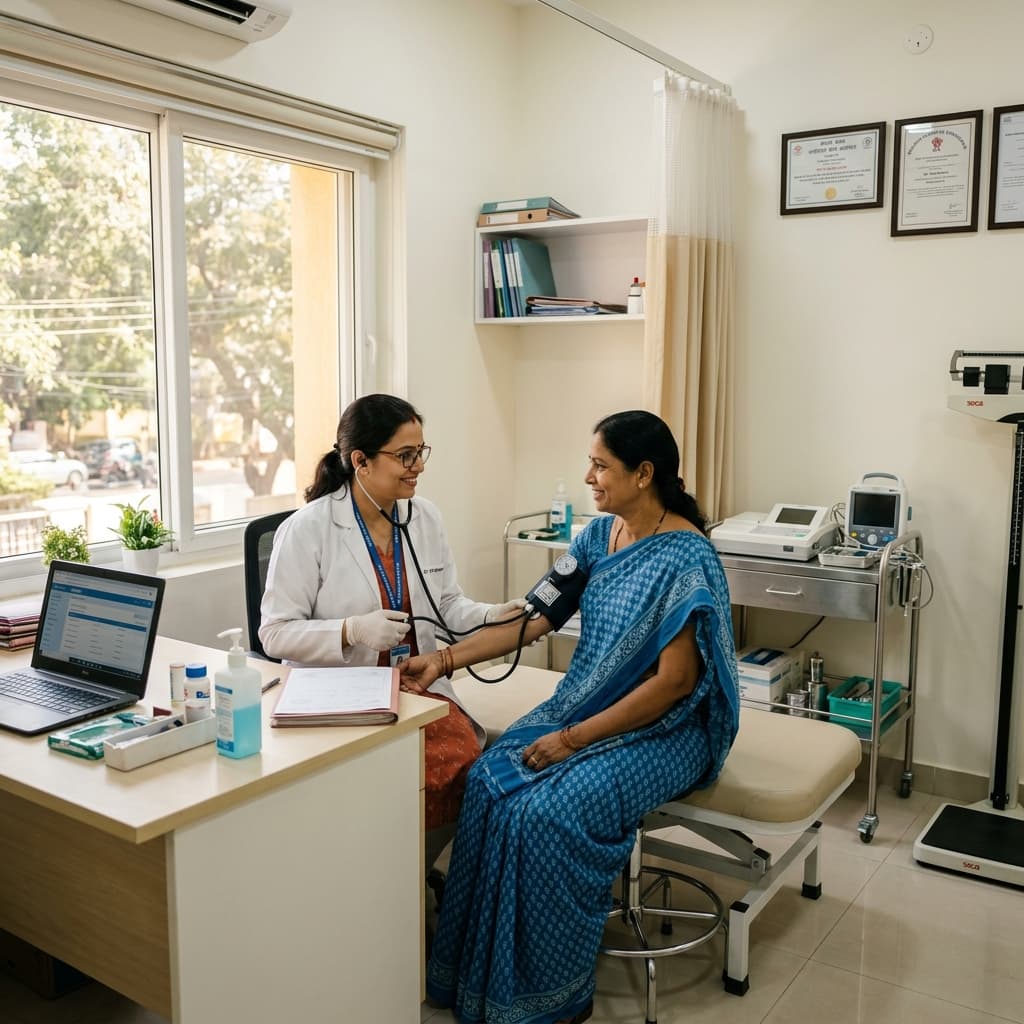 Empathetic doctor consultation at Nirmala Health Centre